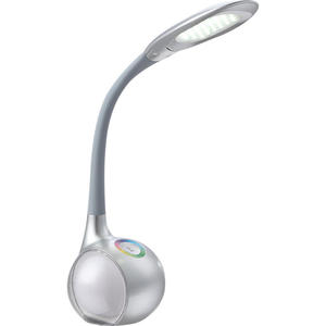 Globo lampa stoowa Tarron 58279 akryl srebrny, regulacja Flexo, podstawa podwietlana, zmiana kolorw RGB, ciemniacz dotykowy - 2832400872