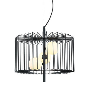 Italux Daren MDM-3937/3 BK lampa wiszca nowoczesna czarna stal klosze szko G9 3x25W 45cm IP20 - 2862974242