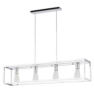 Italux Sigalo MD-BR4366-D4 CH lampa wiszca metalowa rama prostokt chrom E27 4x60W IP20 18cm - 2862974357