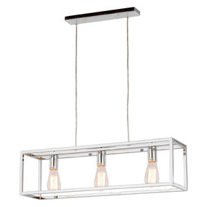 Italux Sigalo MD-BR4367-D3 CH lampa wiszca metalowa rama prostokt chrom E27 3x60W IP20 73cm - 2862974359