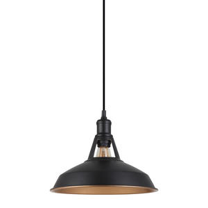 Italux Freya MDM-2315/1 M BK+GD lampa wiszca industrialna stal czarny zoty 31cm IP20 E27 1x40W - 2862974382