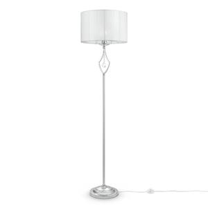 Maytoni Miraggio MOD602-FL-01-N lampa podogowa metalowa rama chrom wisiorki krysztaowe abaur tkanina biaa 1xE27 40W 42 cm - 2862974741