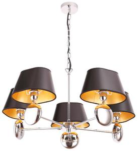 Maxlight Napoleon P0127 lampa wiszca metalowa abaury czarne zote wntrze 5x40W E14 60cm - 2862974769