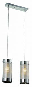 Light Prestige Monte 2 LP-1305/2P lampa wiszca metal chrom klosz transparentny 2x40W E27 180cm - 2863976471