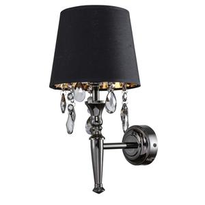 Light Prestige Vigo LP-0412/1W BK kinkiet lampa cienna czarna glamour krysztaki 1x40W E14 33,4cm - 2862974807