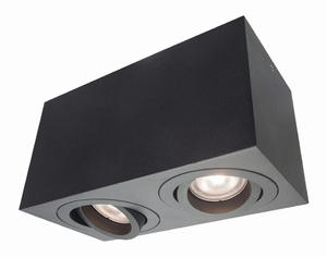 Light Prestige Lyon 2 LP-5881/2SM BK oprawa stropowa natynkowa podwjna czarna metal 2x50W GU10 18cm - 2861421641