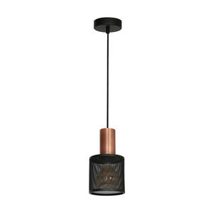 Milagro ARES BLACK MLP3724 lampa wiszca industrialna metalowa czarna matowa z dodatkiem starego zota 1xE27 12cm - 2861422512