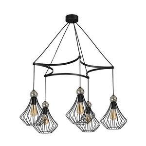 Milagro JEWEL BLACK MLP4213 lampa wiszca industrialny czarny metalowy koszyk 5xE27 90cm - 2861422685