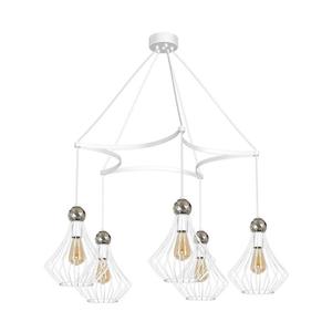 Milagro JEWEL WHITE MLP4204 lampa wiszca industrialna metalowy koszyk biaa 5xE27 90cm - 2861422687