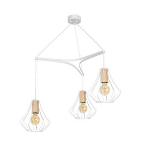 Milagro WILL WHITE MLP4185 lampa wiszca metalowy koszyk biay 3xE27 80cm - 2861422691