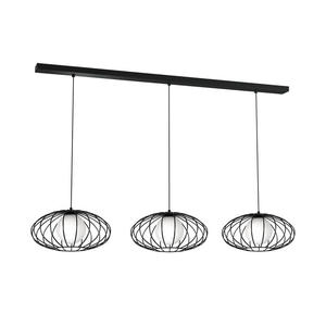 Milagro KRONOS BLACK MLP4424 lampa wiszca metalowa czarna listwa z trzema osobnymi kloszami koszyk 3xE14 120cm - 2862974894