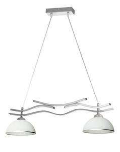 Lampex Eris 2 554/2 lampa wiszca klasyczna szklane klosze falista listwa 2x60W E27 65cm - 2861423180