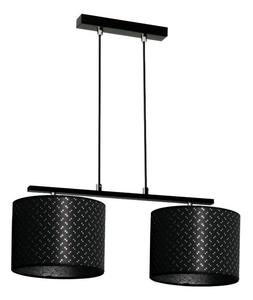 Lampex Prias 2 889/2 lampa wiszca ekskluzywna oprawa owietleniowa dwa materiaowe abaury czarny ze srebrn nitk na zewntrz i srebrny wewntrz E27 2x60W 50cm - 2861423503