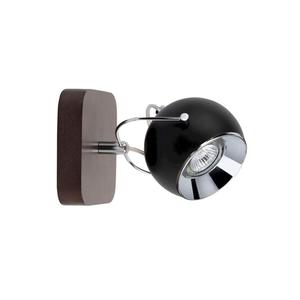 Spot Light 5133176 Ball Wood kinkiet lampa cienna orzech klosz metal czarny 1xLED GU10 5W IP20 12cm - 2861423549