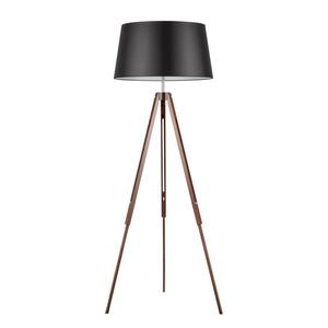 Spot Light 6025076 Tripod lampa podogowa drewno orzech/transparentny abaur tkanina czarny 1xE27 60W 50cm - 2861423831