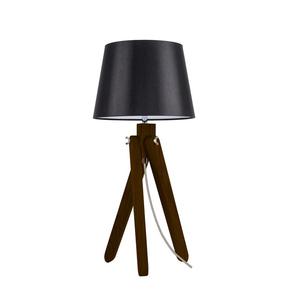 Spot Light 6315076 Rune lampa stoowa drewno orzech/transparentny abaur tkanina czarny 1xE27 40W 63cm - 2861423843