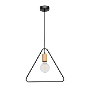 Spot Light 1652174 Carsten Wood lampa wiszca rustykalna trjktna drewno db metal czarny 1xE27 60W 37cm - 2861424045