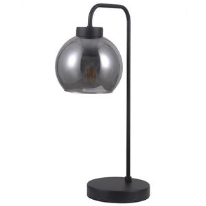 Italux Poggi TB-28028-1 lampa stoowa nowoczesna stal czarny mat szko dymiony 45cm IP20 E27 1x40W - 2862975215