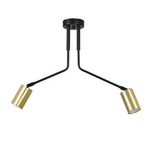Emibig VERNO 2 BLACK 655/2 lampa wisząca nowoczesny spot sufitowy regulowane reflektory metal czarno-złoty 2x30W Gu10 45cm - 2863976603