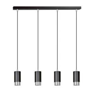 Emibig FUMIKO 4 BL/CHROME 816/4 lampa wiszca designerska tuby czarno srebrne 4x30W GU10 60cm - 2863976748