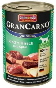 Animonda GranCarno Original Adult Rind Hirsch Apfel Woowina, Jele + Jabko puszka 400g - 2822857192