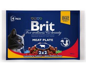 Brit Premium Cat Adult Meat Plate saszetki 4x100g - 2855369418