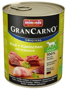 Animonda GranCarno Original Adult Rind Kaninchen Krautern Woowina + Krlik z Zioami puszka 800g - 2822855291