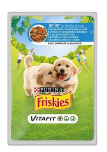 Friskies Dog Junior Kurczak i marchewka w sosie saszetka 100g - 2857017052