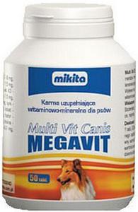 Mikita Megavit Multi-Vit Canis - witaminy, mineray i aminokwasy dla psw 400 tabl. - 2847730343