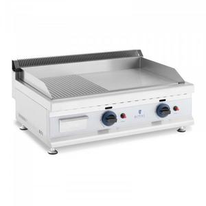 Podwjny grill gazowy - 74,5 x 40 cm - gadki / ryflowany - 2 x 3100 W - gaz ziemny - 0,02 bar ROYAL CATERING 10011916 RC-GGHR750 - 2876361632