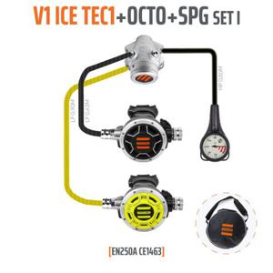 Automat oddechowy Tecline V1 ICE TEC1 z oktopusem i manometrem - zestaw - 2861745171
