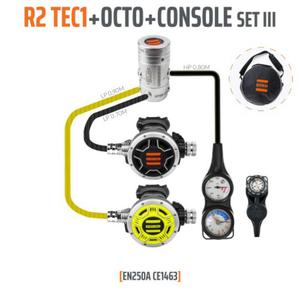 Automat oddechowy Tecline R2TEC1 z octopusem, konsol, kompasem i torb gratis - 2873686518