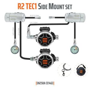 Automat oddechowy Tecline R2TEC1 kompletny zestaw sidemount - 2873836119