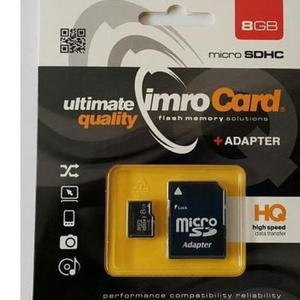 Karta pamieci IMRO MicroSDHC 8GB kl.4 + adapter - 2861279415