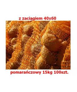 Worek raszlowy z zacigiem 40x60cm pomaraczowy 15kg 100szt. - 2832207577