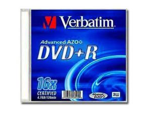 Optical Media VERBATIM DVD+R(16x) 4.7GB 1pk Slim Jewel Case Advanced AZO - 2449618586