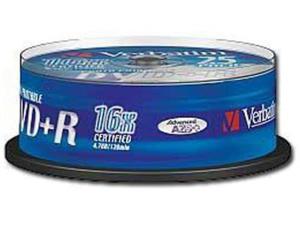 Optical Media VERBATIM DVD+R(16x) 4.7GB 25pk Advanced AZO Printable - 2449618499