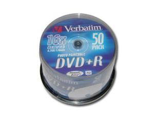 Optical Media VERBATIM DVD+R(16x) 4.7GB/120min 50pk Spindle - 2449618502