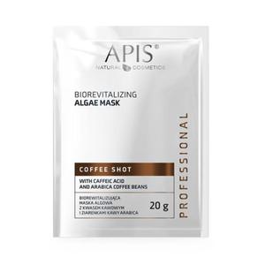 APIS CoffeeShot Biorewitalizujca maska algowa z kwasem kawowym i ziarenkami kawy 20g - 2874756639