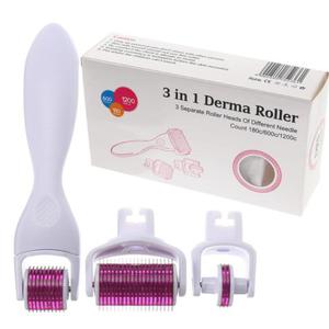 Derma Roller 3 w 1 - 3 gowice wymienne w zestawie - 2858961050