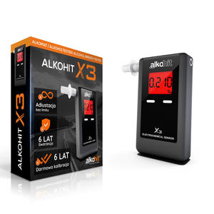 Alkomat ALKOHIT X3 Elektorchemiczny + Kalibracje + Etui - 2867948969