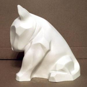 Rzeźba Bull Terrier Biały Mat - BULL TERRIER WHITE MAT - 2593337722