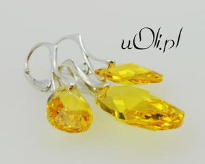 LIGHT TOPAZ Swarovski kolczyki wisior komplet - 2823480292