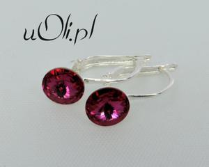 Kolczyki Swarovski Rivoli 8 mm fuchsia - 2823480953