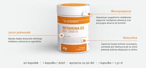 Witamina D3 MSE 90 tabl Naturalna witamina D3. Najwysza dawka 2.000 j. MONOPREPARAT - 2824922529