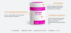 Magnez MSE Naturalny magnez o przeduonym uwalnianiu. Wysoka dawka- 300 mg. MONOPREPARAT - 2824922531