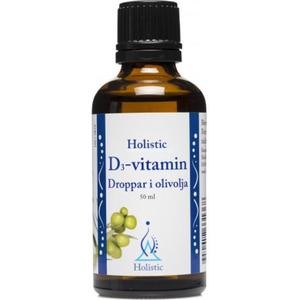 Holistic witamina D3 E ekologiczna oliwa z oliwek 50 ml Holistic D3-vitamin Droppar i olivolja witamina D3 cholekalcyferol d-alfa-tokoferol witamina E ekologiczna oliwa z oliwek - 2841271948