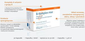 B-Kompleks MSE 30 tabl Kompleks witamin z grupy B z aktywnym kwasem foliowym oraz aktywn wit. B12 - 2843718831