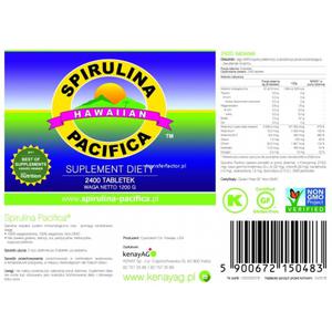 Spirulina Pacifica hawajska 500 mg (2400 tabletek) - suplement diety - 2845147271