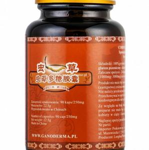 Cordyceps sinensis - sproszkowana grzybnia 90 kapsuek/250mg SUPLEMENT DIETY 90 kapsuki po 250 mg - 2859720496